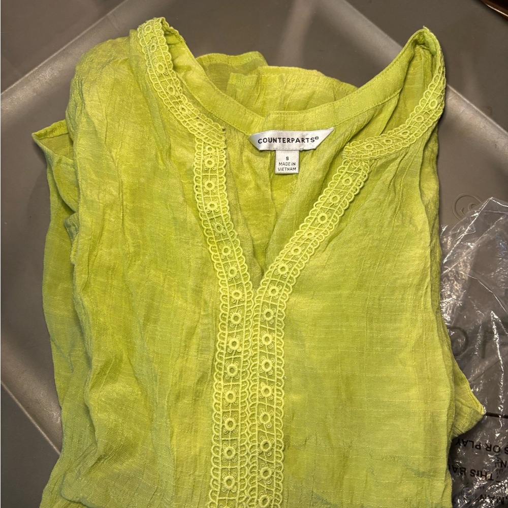Counterparts Lime Green Blouse